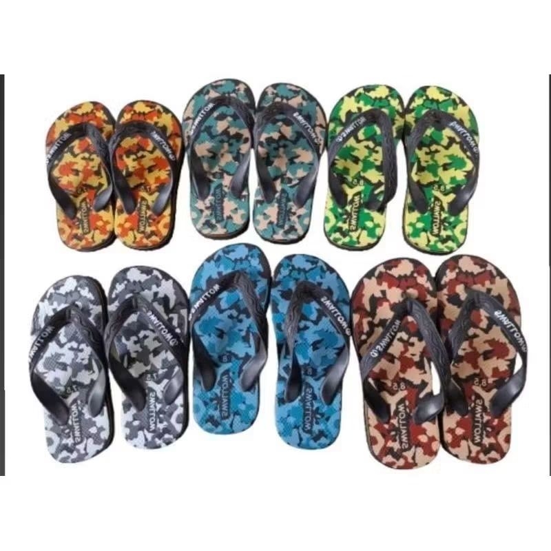 Sandal_Smd Sendal Jepit Anak Cowok Motif Army Kids Swallow Rubber