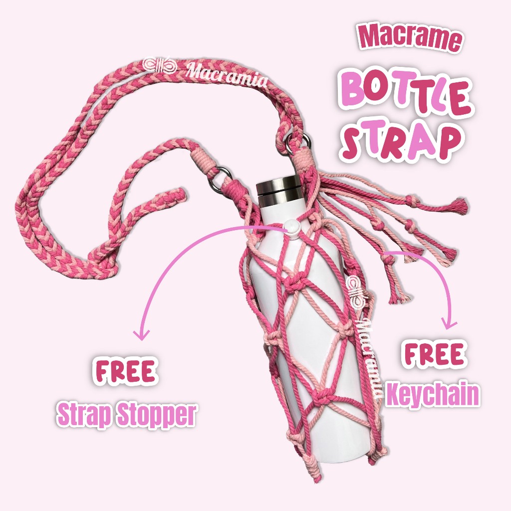 Strap Tumbler Minum | Tumbler Strap SB2C | Strap Botol Macrame Adjustable | Sarung Tumbler 900ml | T