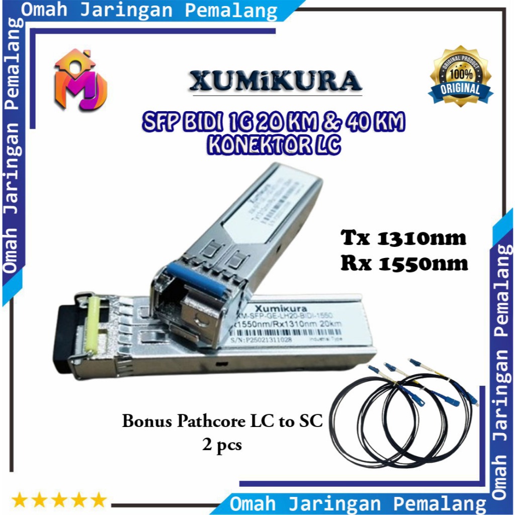 Sfp Bidi LC 1G 20KM 40KM Xumikura Bonus Pathcore LC to SC/SFP Bidi Uplink
