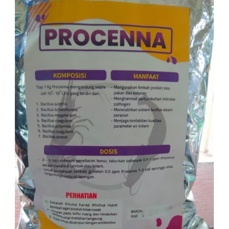 Procena probiotik bacillus 100 gram / probiotik kolam bioflok/ probiotik  bacilus
