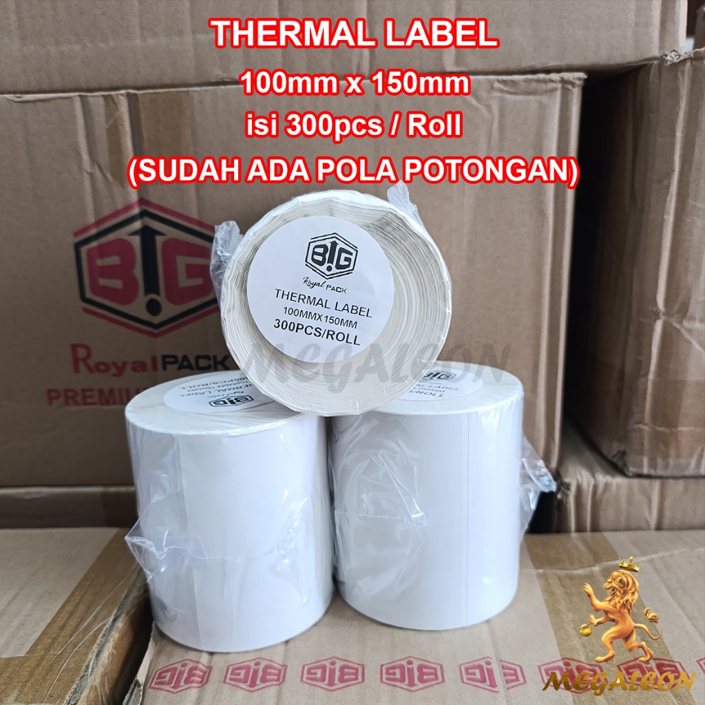 

Label Stiker Thermal ROLL 100x150 mm A6 isi 300pcs Stiker Label Resi Stiker Barcode OLSHOP (ROLL)