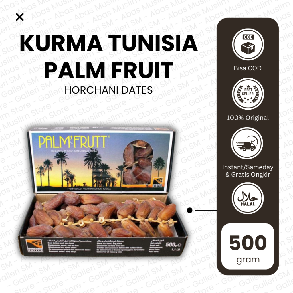 

Kurma Palm Fruit 500gr Kurma Tunisia Tangkai Palm Frutt Fresh Deglet Nour