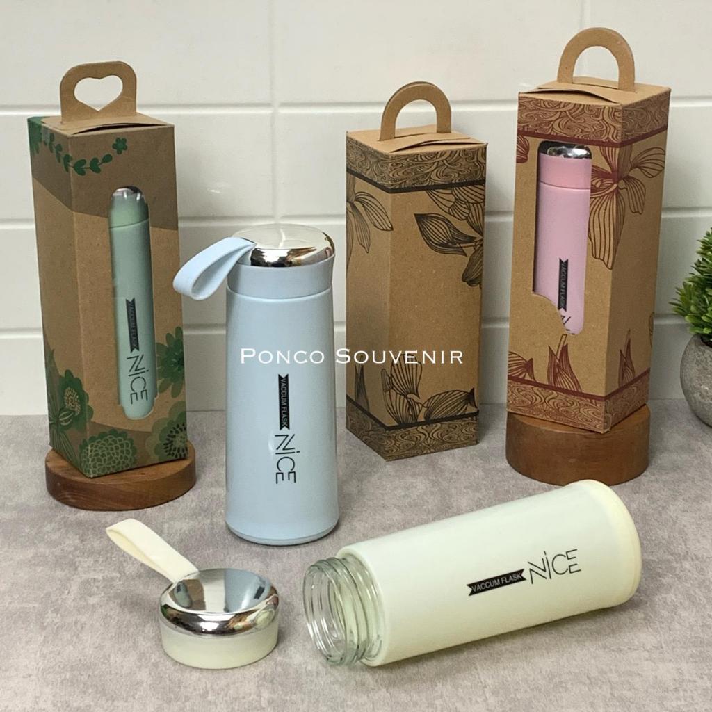 Botol/ Tumbler Nice Kemasan Box Tenteng Coklat Daun Batik