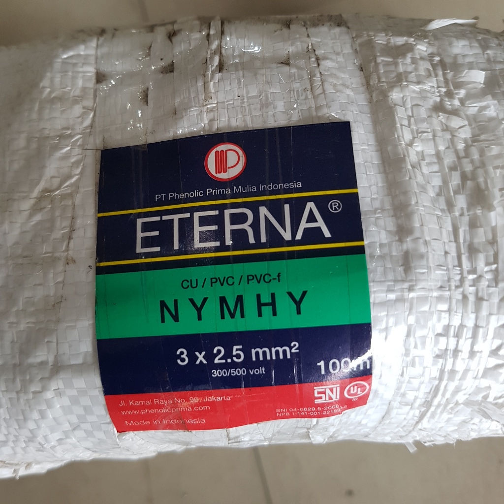 Eterna Kabel Listrik NYMHY 3 x 2.5 mm² Rol 100 Meter