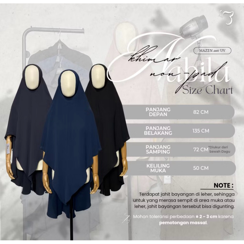 khimar bonavista non ped/khimar syari/bonavista