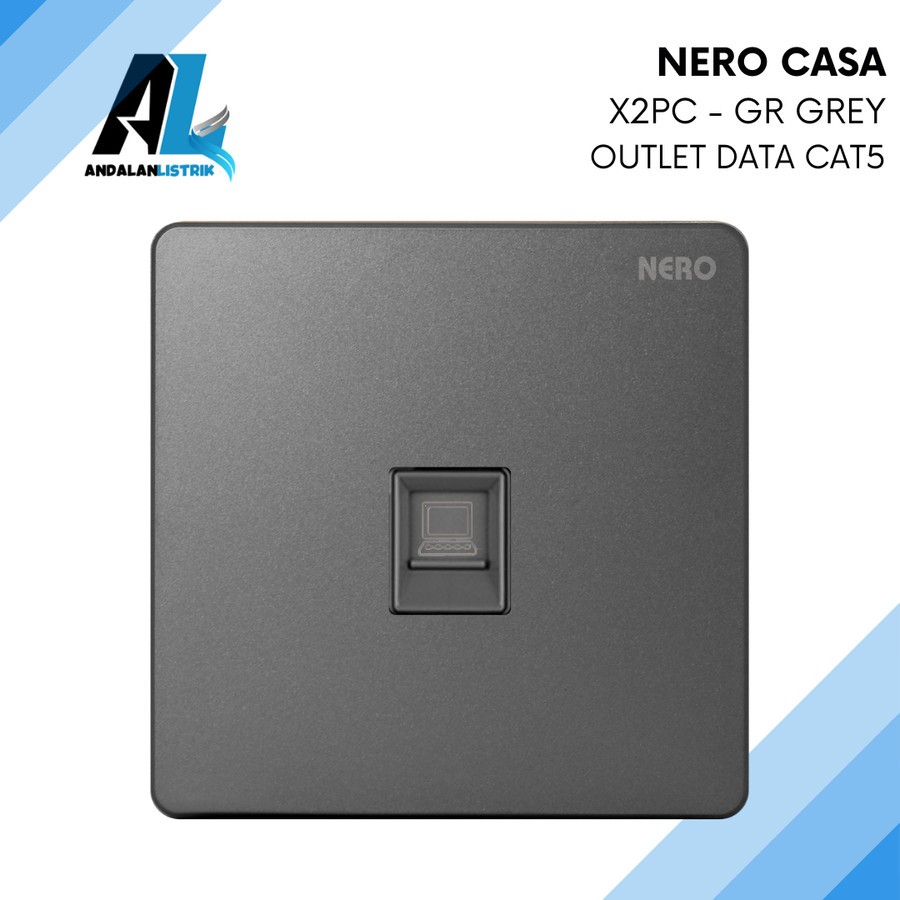 Nero Saklar Stopkontak Outlet Data CAT 5 Casa X2 X2PC - GR Grey