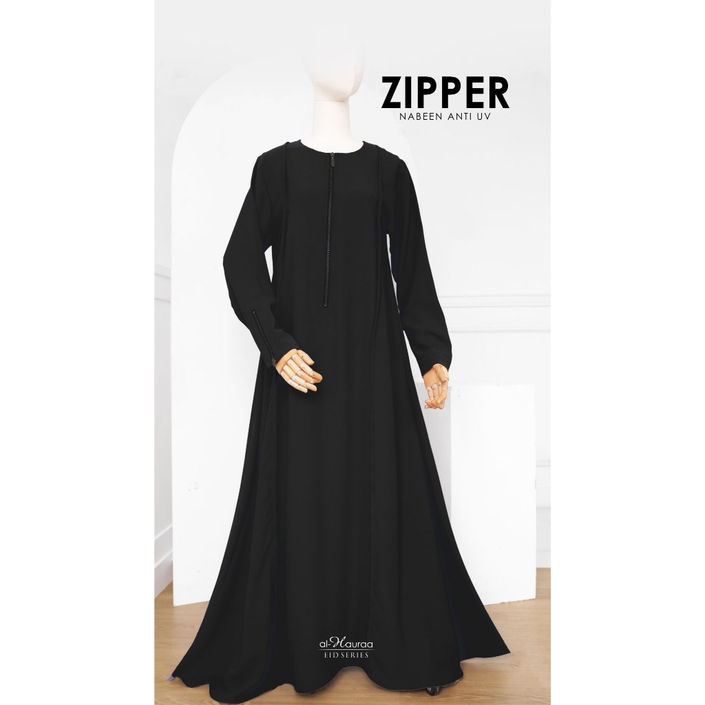 GAMIS ZIPPER NABEEN by Al Hauraa | BAHAN NABEEN ANTI UV | GAMIS KAJIAN | GAMIS SANTAI | GAMIS NYAMAN