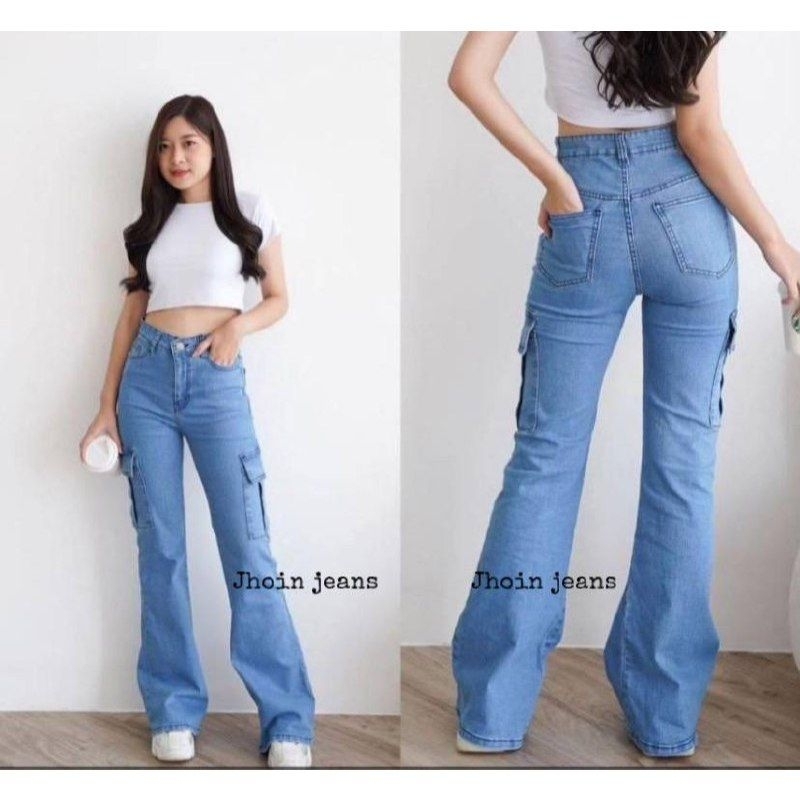 CELANA CUTBRAY JEANS CARGO / HIGHWAIST CUTBRAY CARGO JEANS WANITA / CELANA CARGO / CELANA JEANS WANI