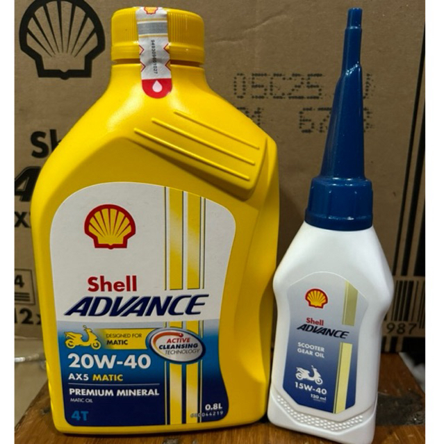 PAKET OLI SHELL ADVANCE MATIC AX5  800 ML + OLI GARDAN SHELL ORIGINAL