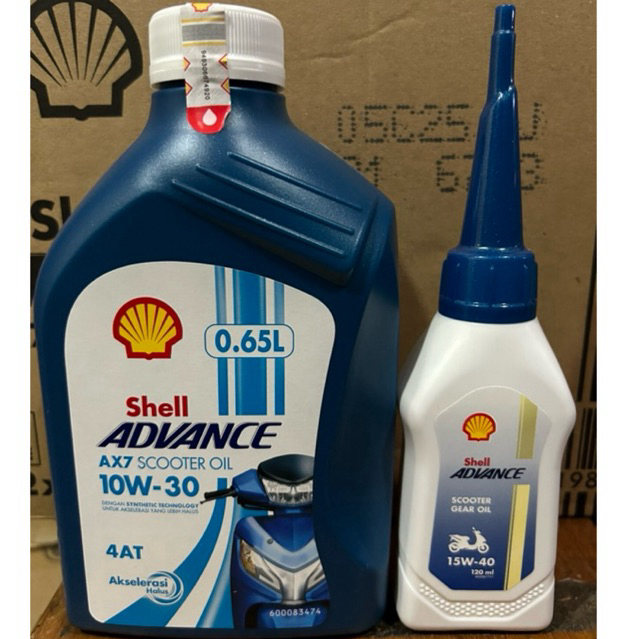 PAKET OLI SHELL AX7 MATIC 650 ML + OLI GARDAN ORIGINAL SHELL