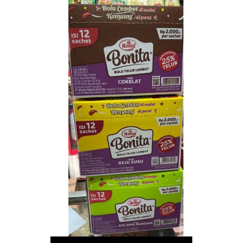 

Bonita Bolu Telur Isi 12 Pcs