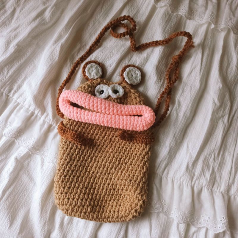 Tas slempang kecil tas wanita tas anak tas rajut handmade
