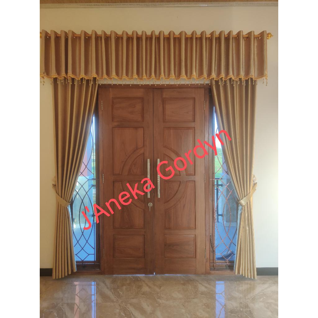Gorden Poni Pintu Blackout import Polos Ruang Tamu Jendela Pintu Kamar