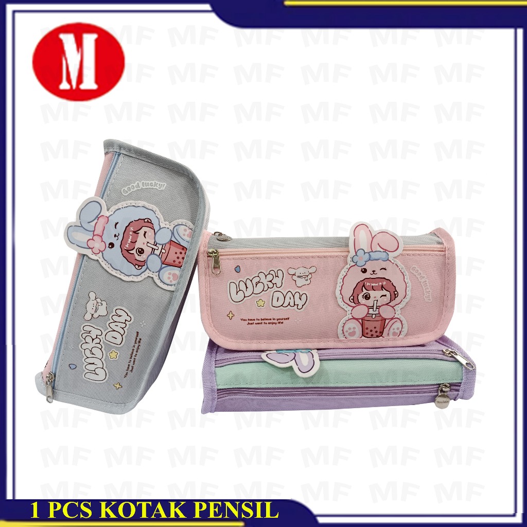 

KAYAGI Kotak Pensil Kain Resleting Lucy Day ky-7874