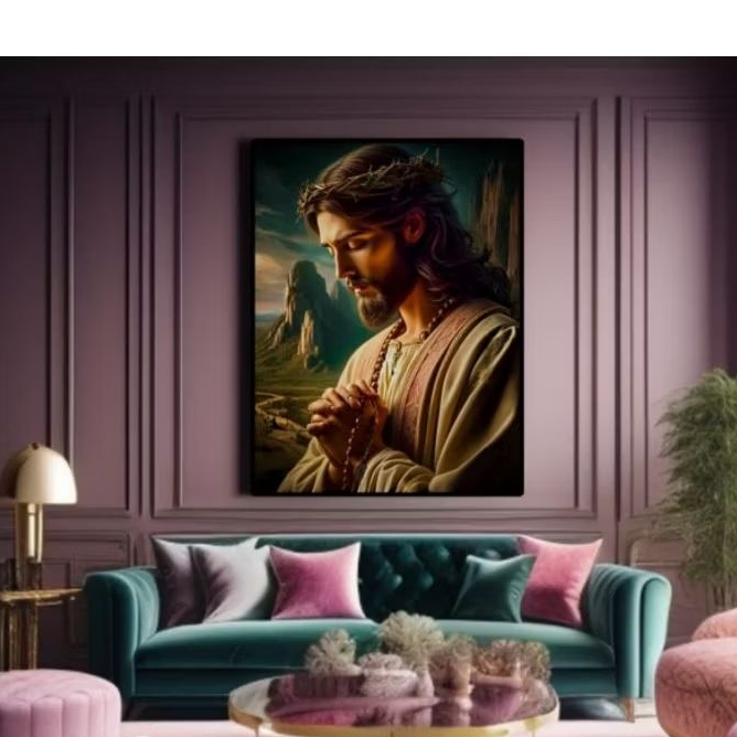 Cetak Poster tuhan Yesus berdoa mazmur yesus Dekorasi rumah ruangan