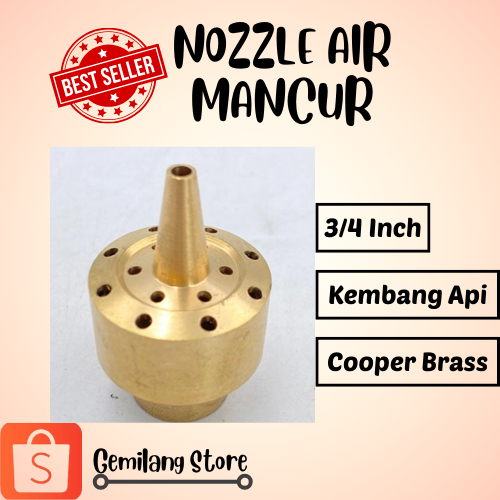 Nozzle Air Mancur Kembang Api 3/4 Inch Cooper Brass
