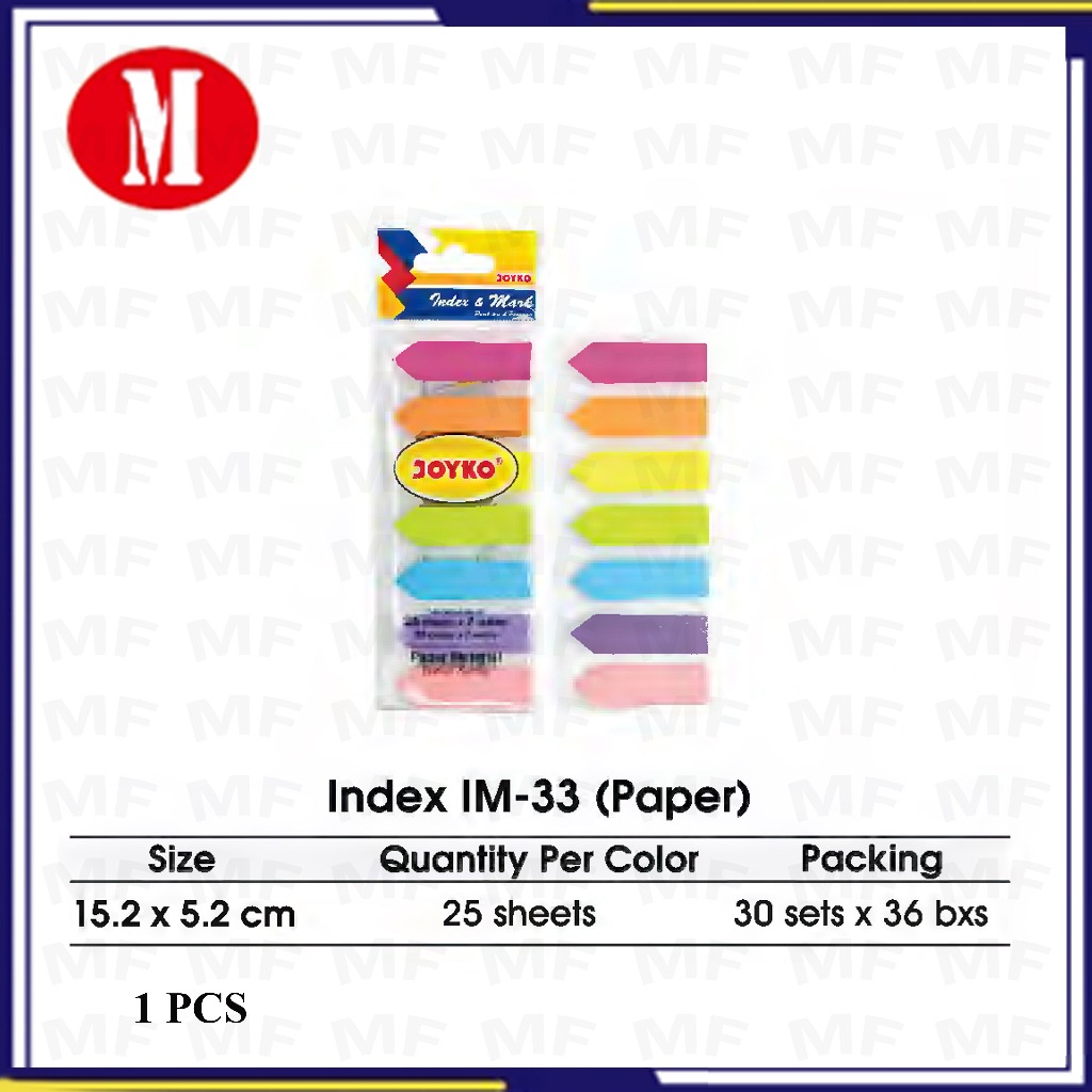 

Joyko Index IM-33 Bentuk Panah (Paper)/Sticky Note/Pembatas kertas