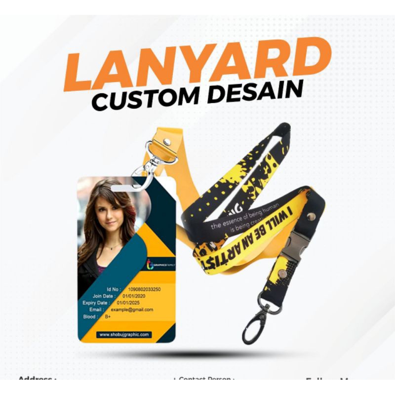 

Cetak Lanyard Custom 2 Sisi | Tali Id Card Bahan Tali Tisu 2cm murah