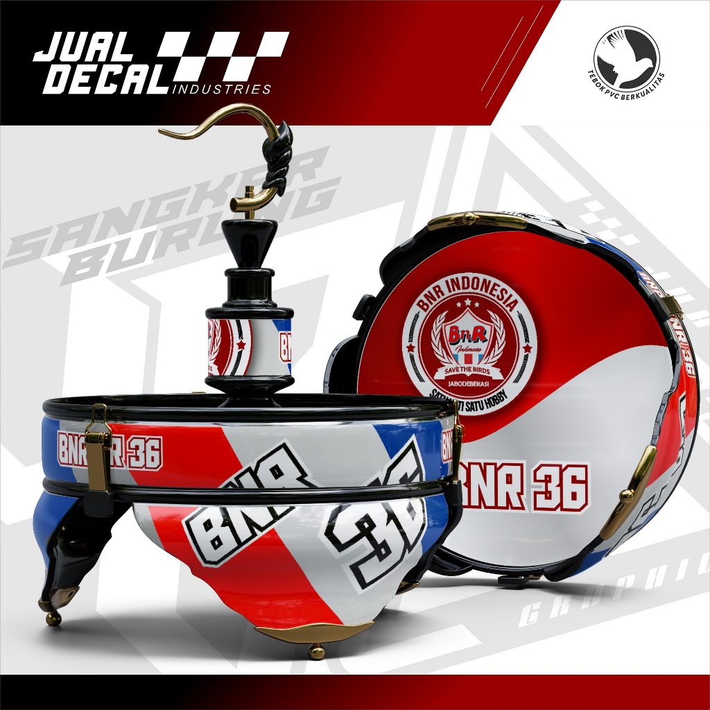Stiker Sangkar Lovebird Batman Pleci Helopet BNR INDONESIA WHITE Decal Tebok Custom Variasi