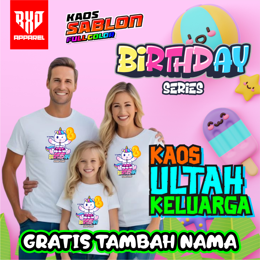 KAOS SABLON UNTUK ANAK CUSTOM DTF FULL COLOR SATUAN | KAOS SABLON KELUARGA | KAOS SABLON HADIAH | KA