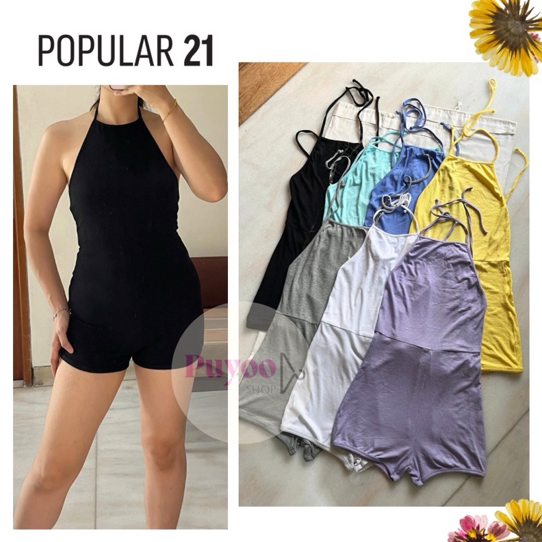 KODE Y66O POPULAR 21 Romper Bahan Kaos Rib  Setelan Olahraga