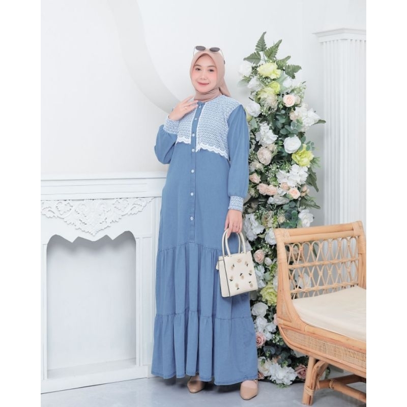 gamis jeans by halis fashion