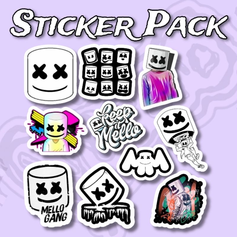 

Sticker Marshmello DJ Pack isi 10 pcs vinyl waterproof