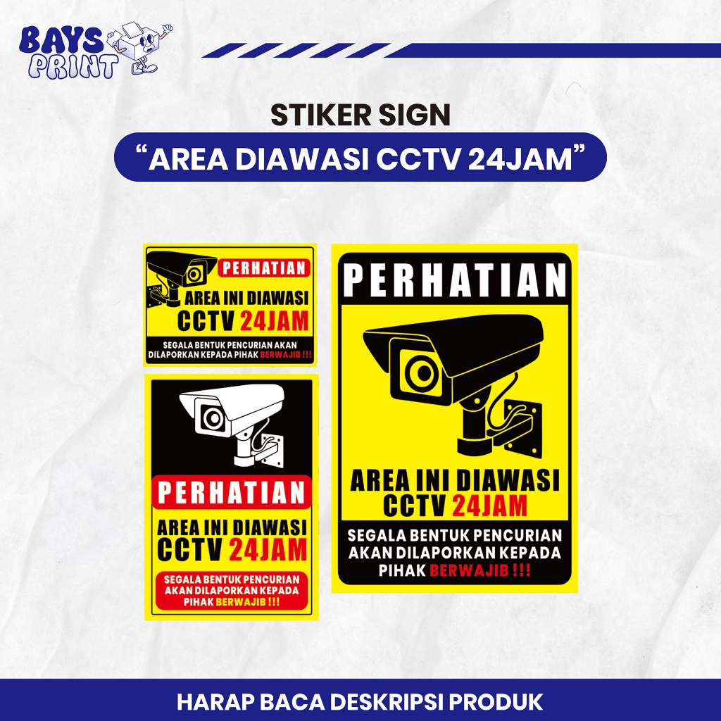 

STIKER CCTV | STIKER AREA DIPANTAU CCTV | STIKER SIGN CCTV | STIKER PENGAWASAN