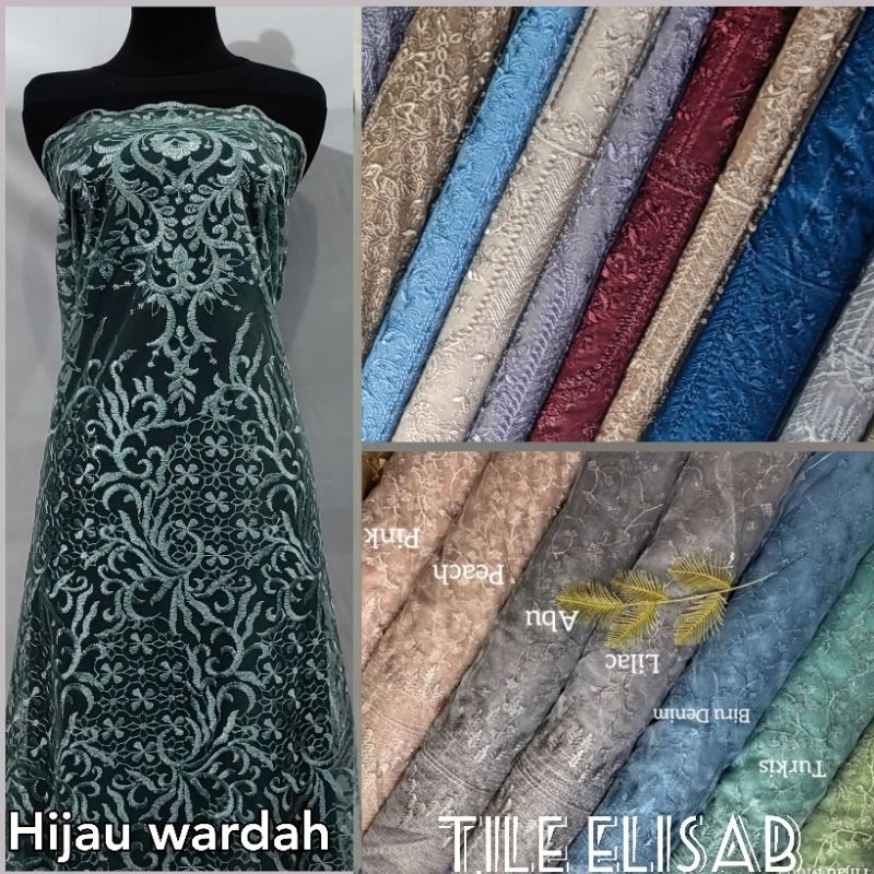 Kain Brokat Tile Bordir Bahan Kebaya Brokat Tile