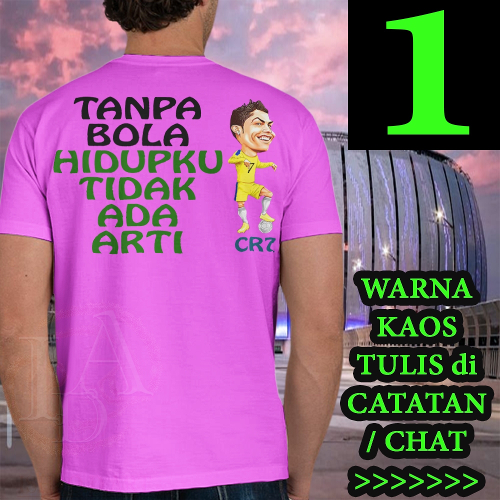 Kaos bola karikatur Kata Inspirasi Cristiano Ronaldo Versi 1