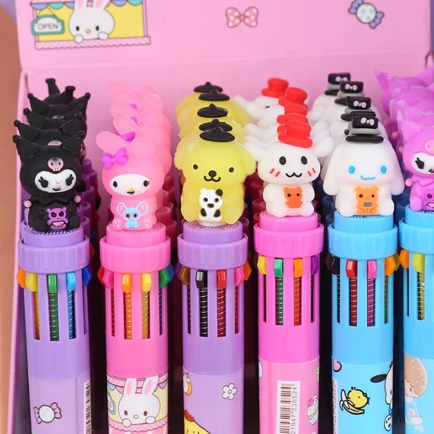 

Pena Gel 10 Warna Karakter Sanrio Kuromi Cinnamoroll Melody / CapyBara Bulpen Gel Motif Karakter Multiwarna / Pulpen Gel / Bolpoin Gel