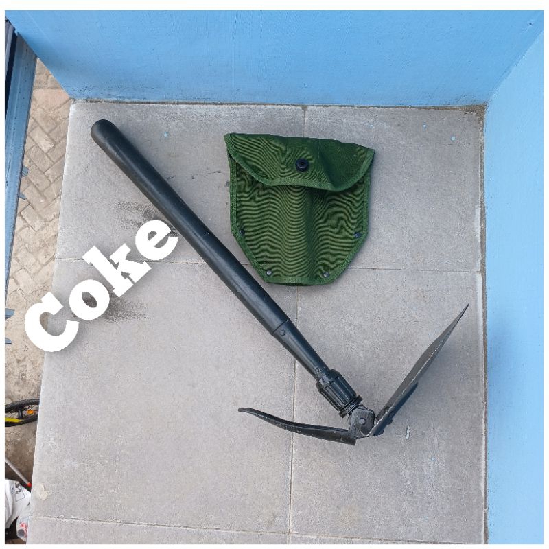 Pacul Pick TNI Sekop Pacul Jeep Original Jatah TNI Pacul lipat Ganggang Kayu