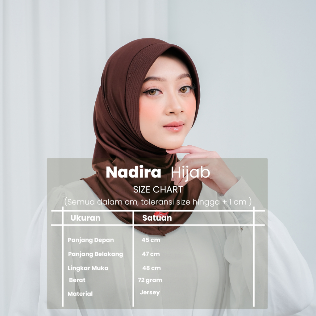 Jilbab Instan Nadira Sport Hijab Sporty Olahraga Jersey Premium Shamira 20Pcs