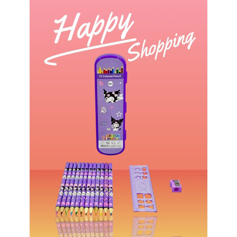 

CC - pensil warna 4 in 1 motif sanrio kuromi / cinnamoroll / melody