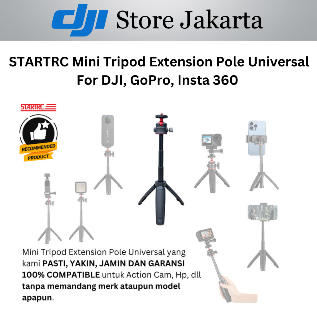 Mini Tripod Extension Pole Universal DJI Osmo Pocket 3 DJI Osmo Action 5 Pro DJI Osmo Action 6 Tongs