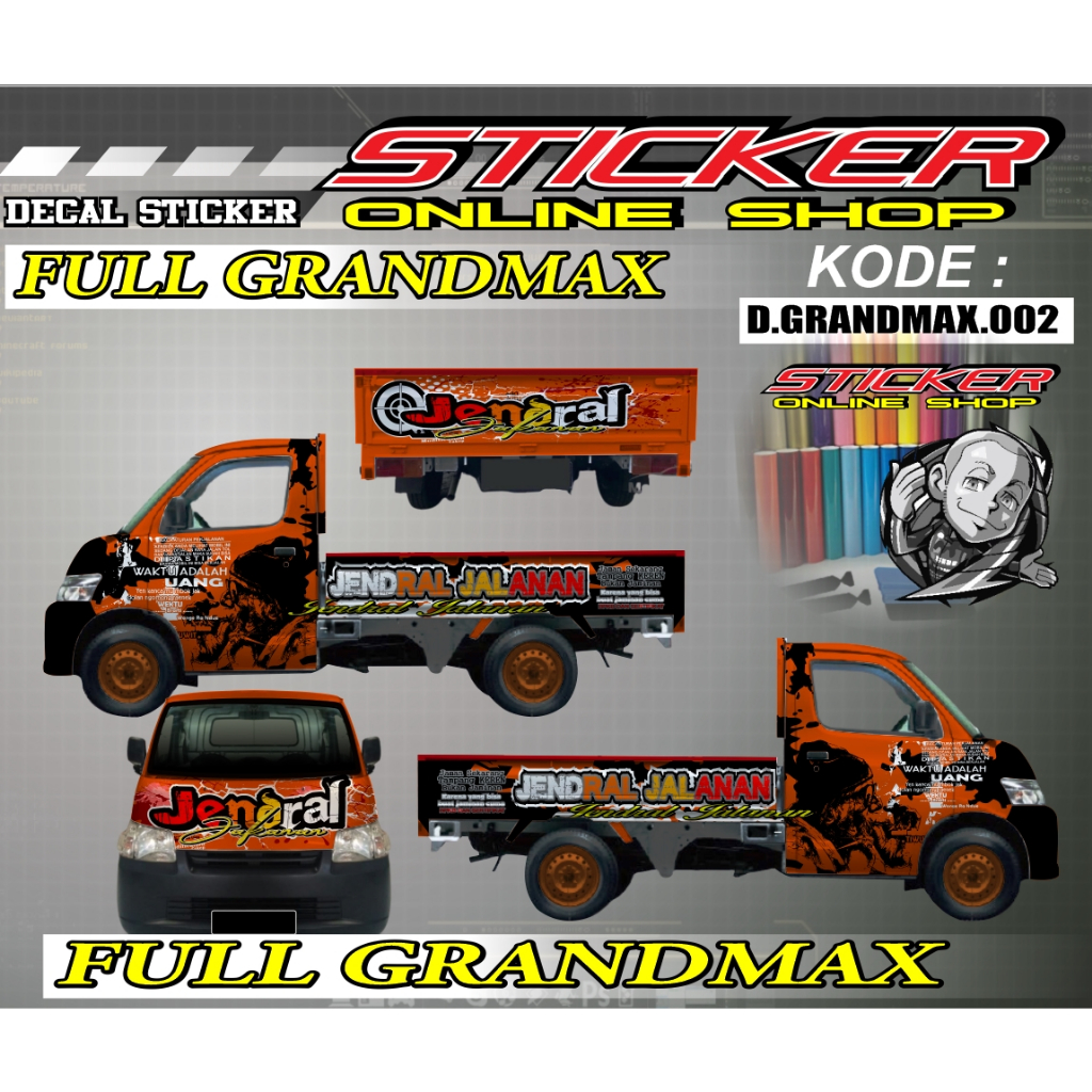 DECAL GRANMAX FULL BODY MOTIF VARIASI MOBIL PICKUP JENDRAL JALANAN