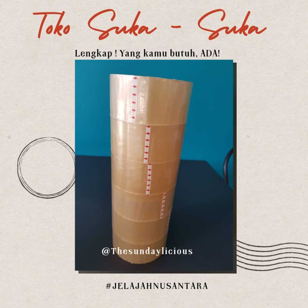 

Lakban bening 100 yard isi 6