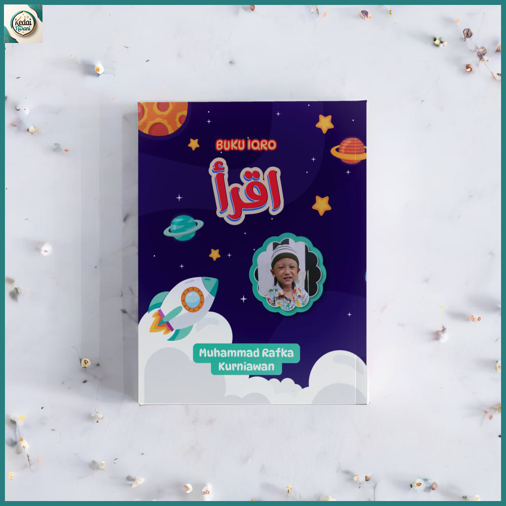 Iqro Anak Custom Nama dan Foto Full Warna Belajar Cepat Al-Quran Motif Untuk Anak Laki-laki