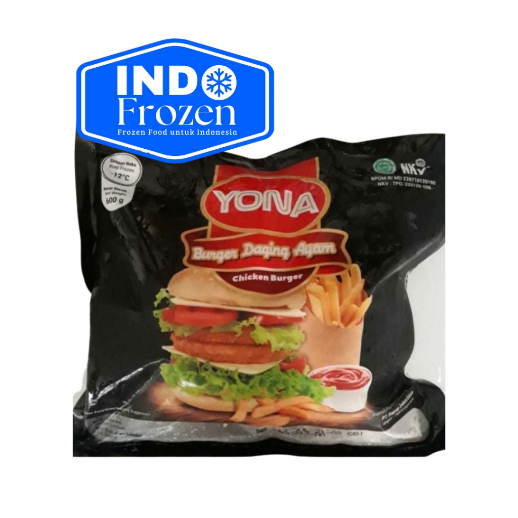 

YONA CHICKEN BURGER 600GR ISI 10 / PATTIES DAGING AYAM