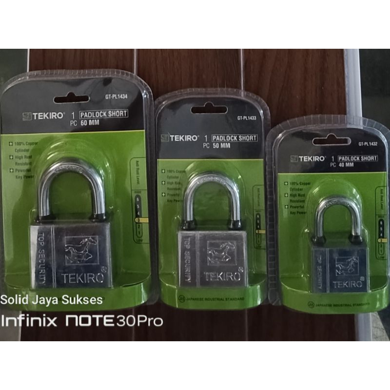 ( 40mm , 50mm , 60mm Gembok Tekiro ) Gembok Ss Padlock Tekiro