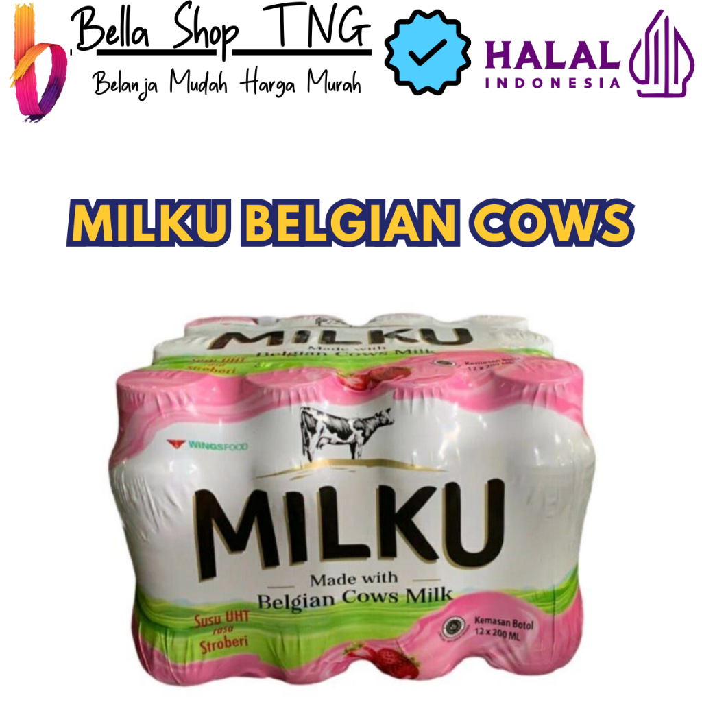 

Milku Susu UHT Cair Stroberi Botol 200 ml X 12 PCS / 1 KRAT