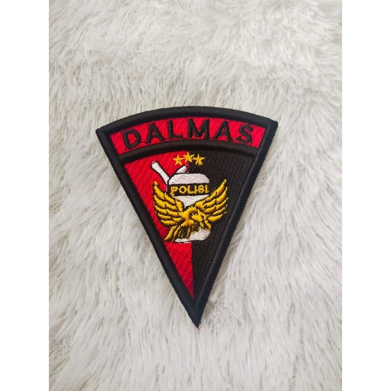 LOGO DALMAS POLRI BORDIR TIMBUL 3D, Atribut polri bordir