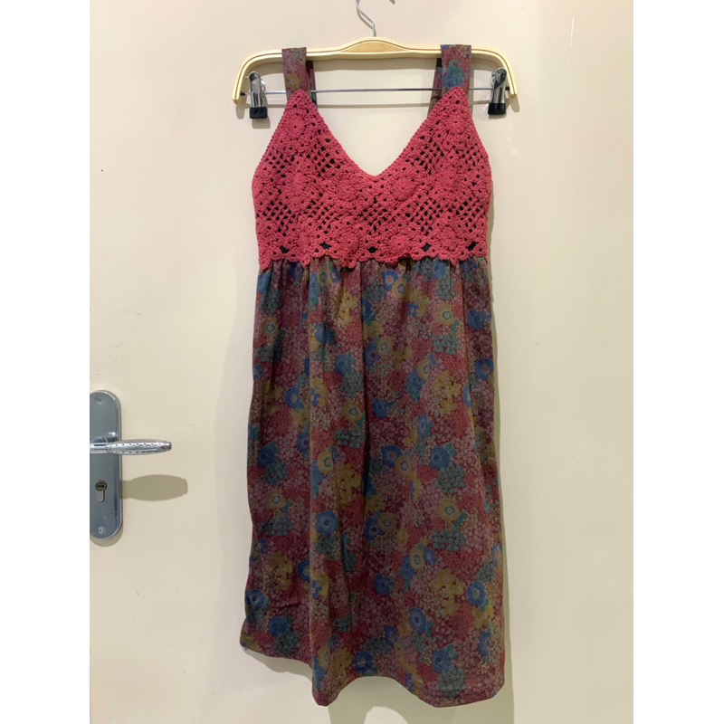 PRELOVED Dress Bali Rok Pantai Mini Dress Seksi Motif Bunga