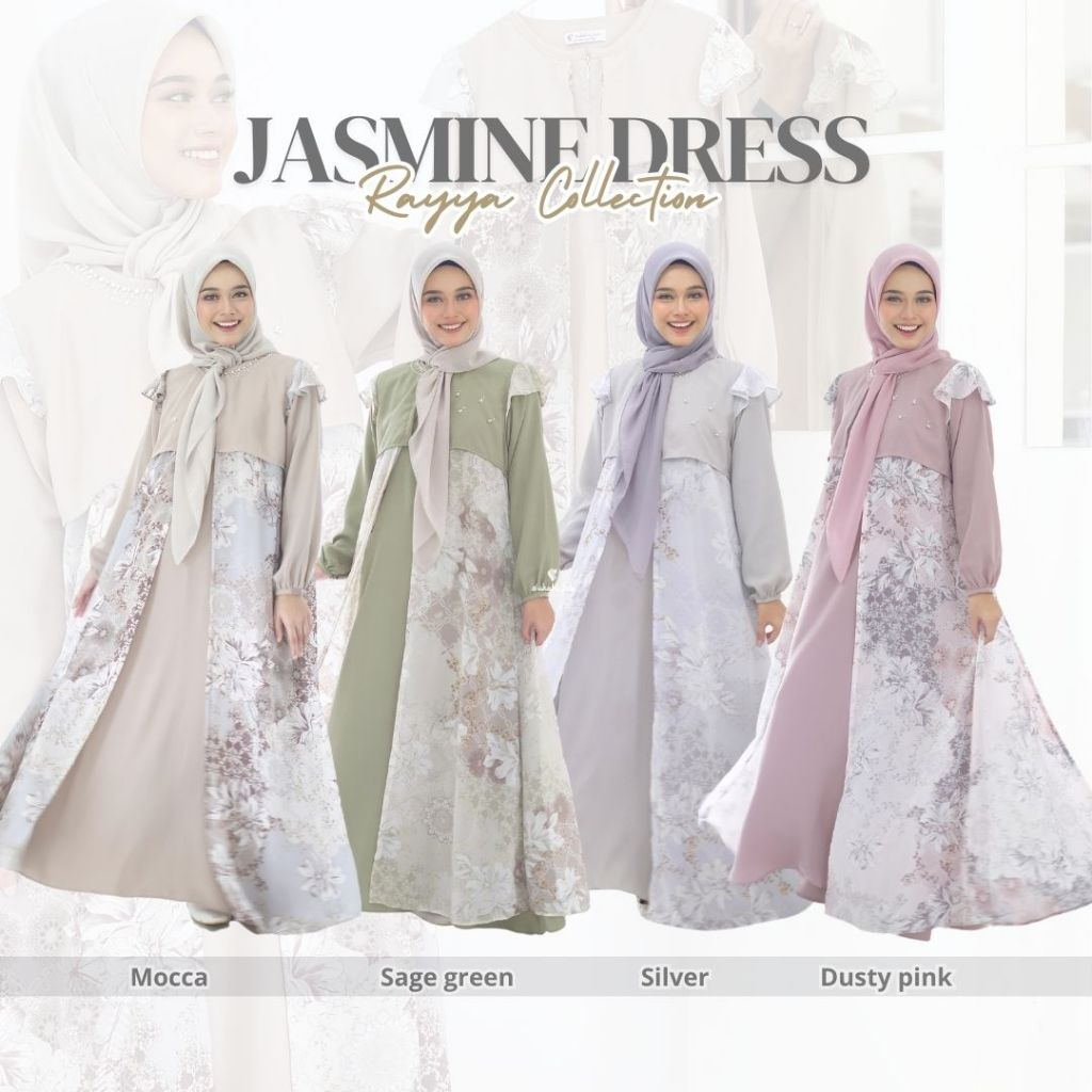 SUKAHIJAB - Jasmine Raya Baju Couple Mom & Kids Baju Lebaran Kekinian Terbaru 2025 Arabian Crepe Pre