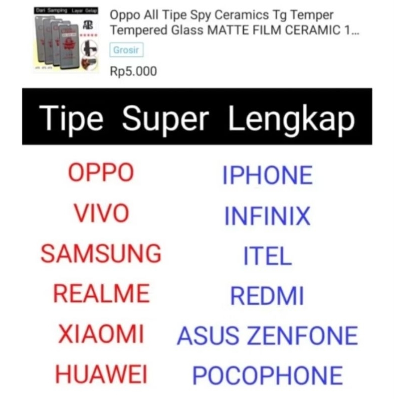 Ajay ACC Anti Gores Ceramic Spy Xiaomi Redmi 9A Privacy Anti IntipTg