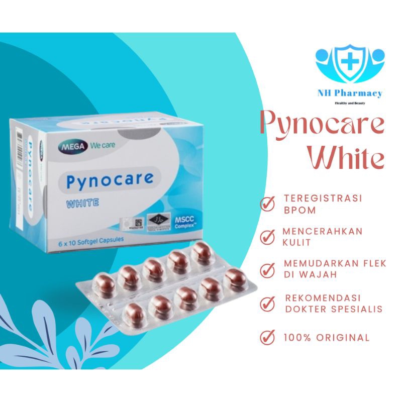 Pynocare White 1 strip (10 tab) - Memudarkan flek dan mencerahkan kulit - original product