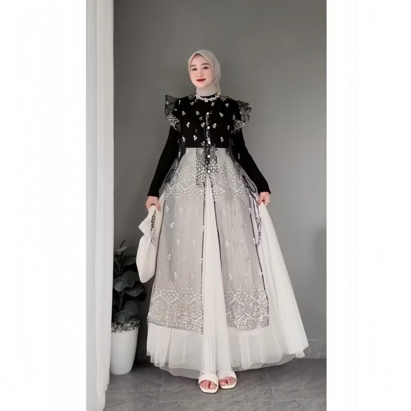 outer brokat sapto/ Olla longvest / outer brokat tunik kondangan kekinian