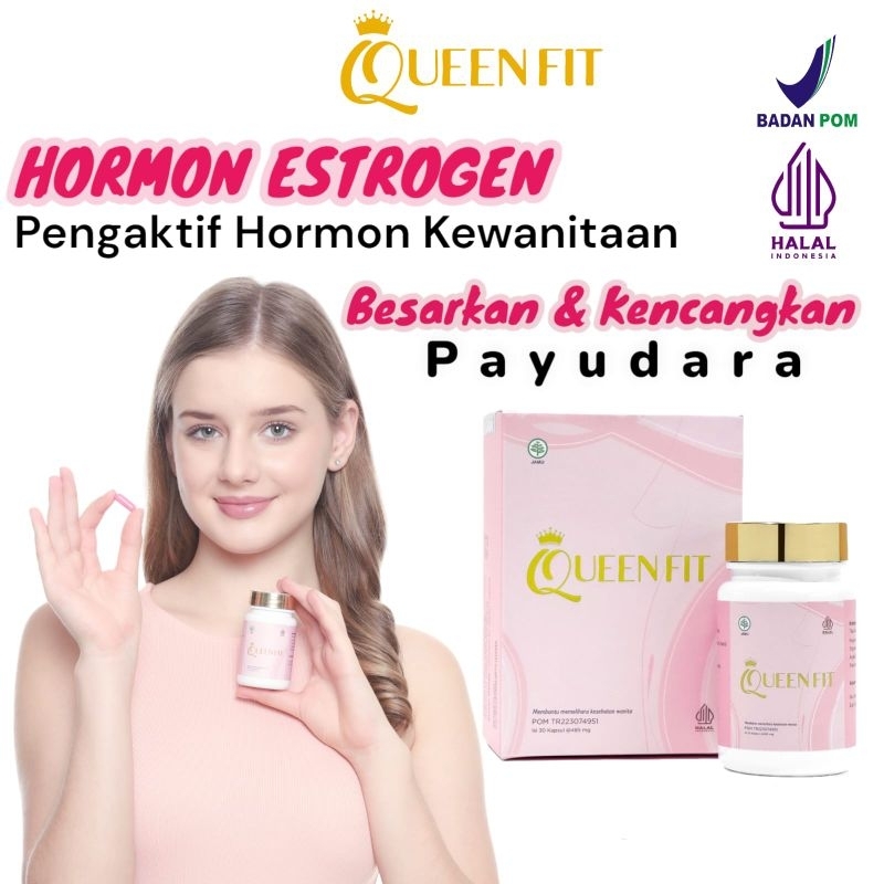 ( KAPSUL HORMON MONTOK ) Queen Fit Pengaktif Hormon Estrogen Pembesar Payudara 10X Lebih Ampuh BPOM