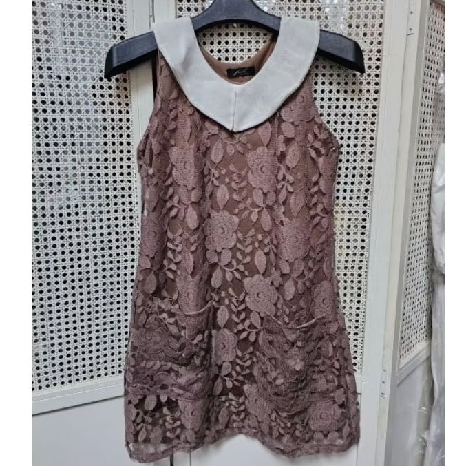 dress brokat import premium baju terusan wanita simple feminim