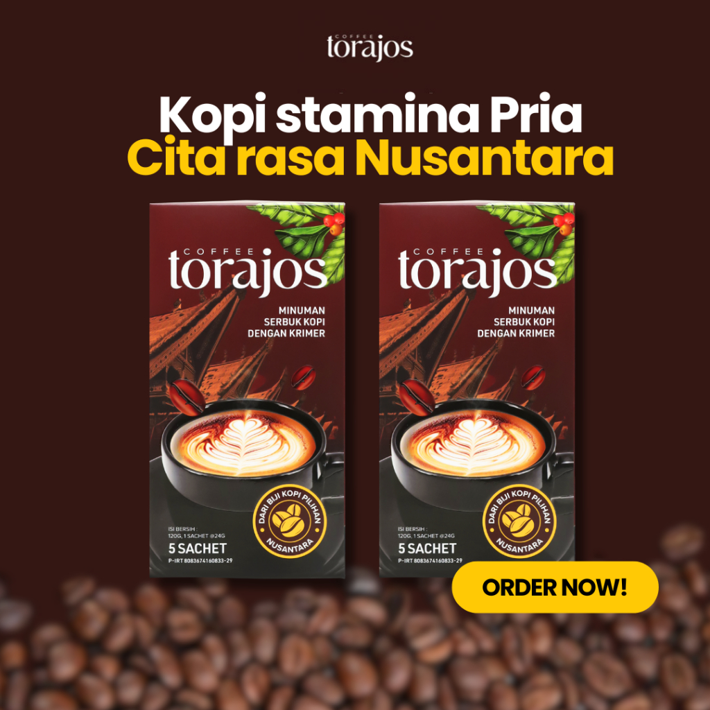 

Torajos - Paket 2 box Kopi Penambah Stamina Pria Dengan ekstrak gingseng dan tongkat ali